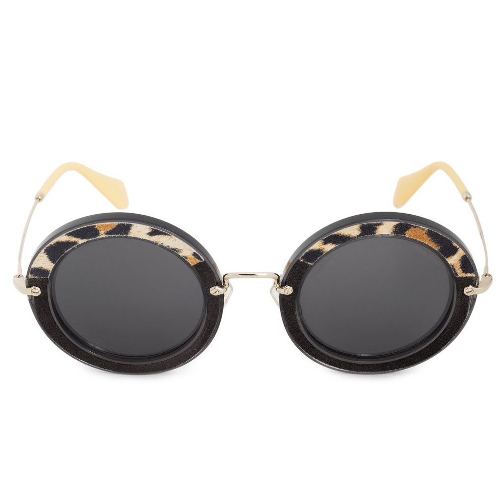 Miu Miu Havana Round Sunglasses